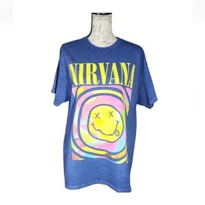 NIRVANA 100 % Cotton Blue Graphic Tee